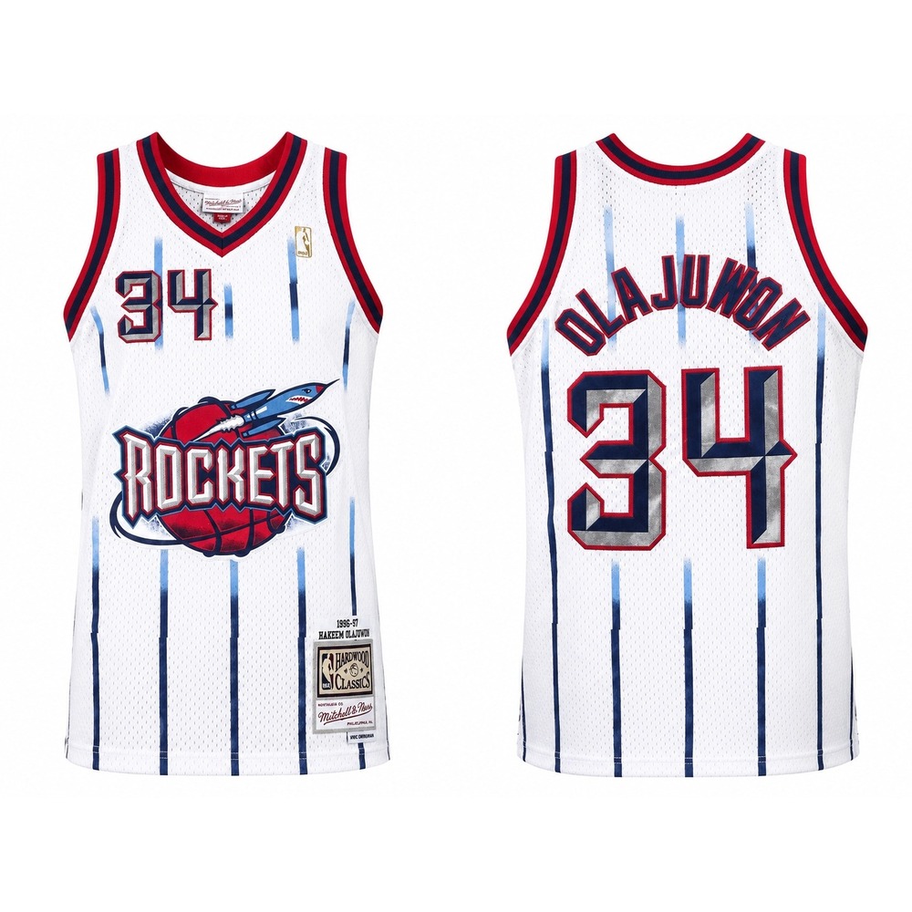 Mitchell & Ness Hakeem Olajuwon Houston Rockets 1996-97 Swingman Jersey White L